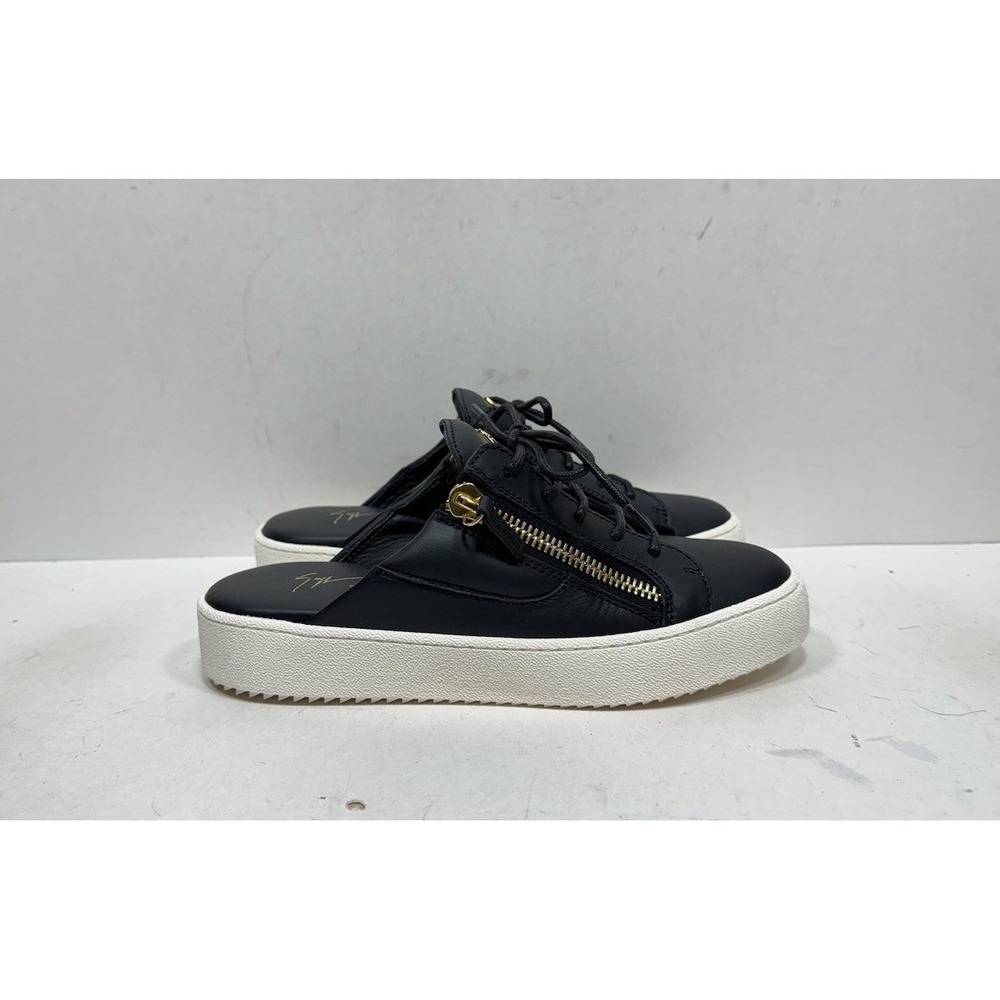 Giuseppe Zanotti Frankie Cut Mule Zip Sneakers Women's Size 9 / 39 Black Leather